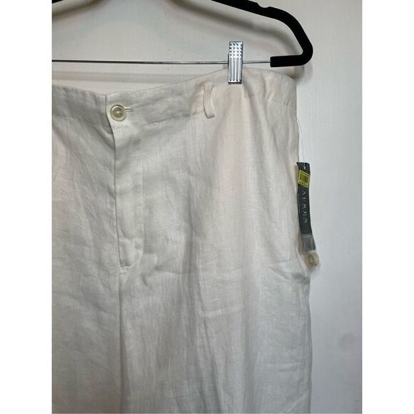 Lauren Ralph Lauren wide leg linen pants in English Cream size 16 NWT - Picture 8 of 11